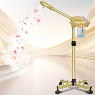 Facial Steamer, Professional Facial Steamer for Estheticians, Hot Mist & Timer Function, Ozone Face Steamer on Wheels for Spa, Salon and at Home Use
