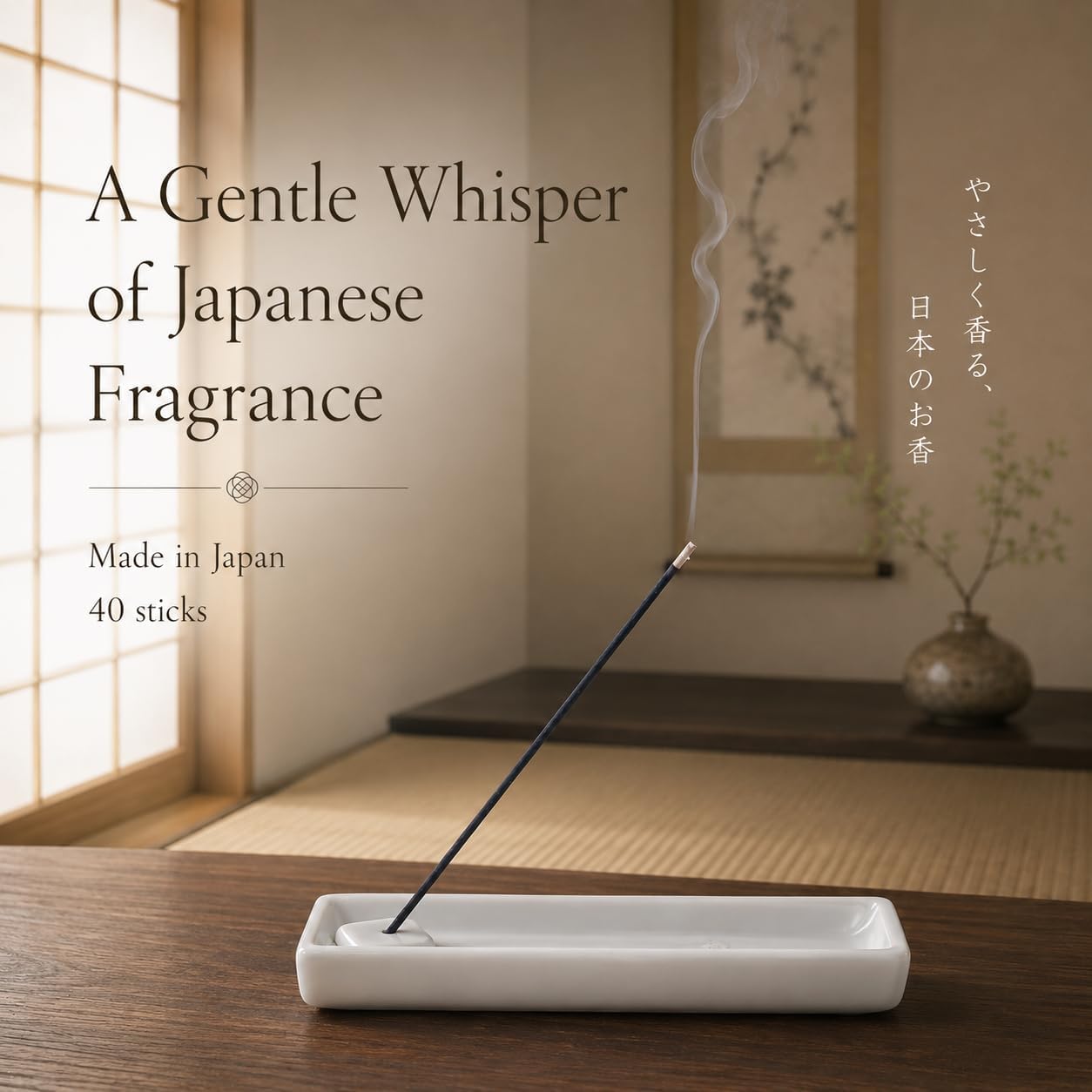 KOFUAN Japanese Incense Sticks Traditional Scents from Kyoto 40 Sticks Meditation, Relaxation & Stress Relief Made in Japan (Sandalwood)