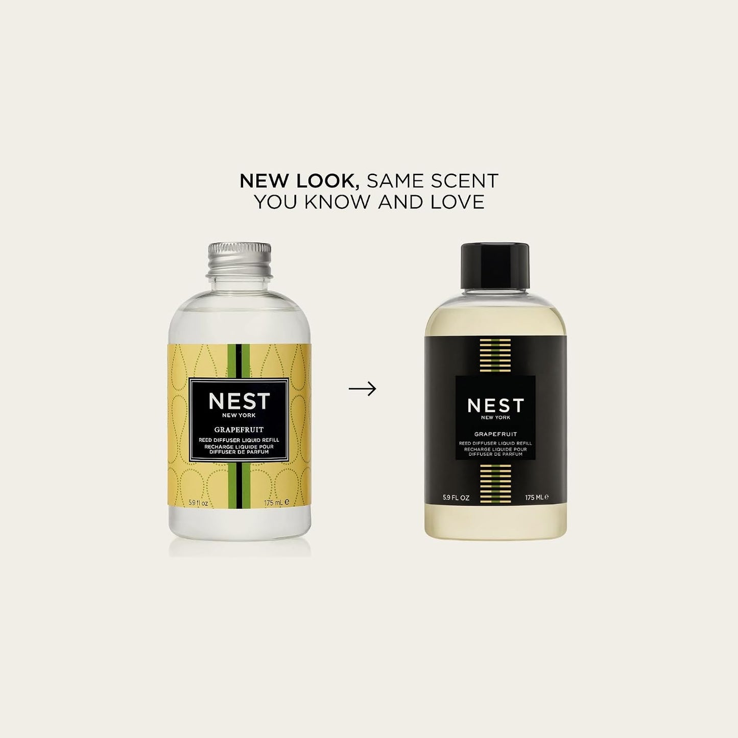 NEST New York Reed Diffuser Liquid Refill, Grapefruit - 5.9 fl oz - Fragrance for Up to 90 Days - Flame Free
