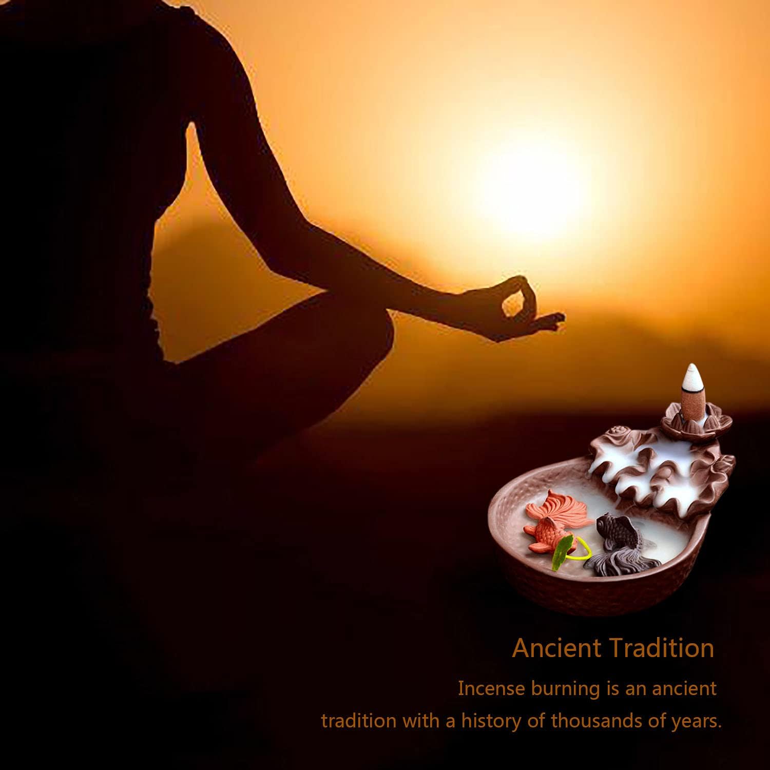 450 Pcs Backflow Incense Cones - Waterfall Incense Cone, 9 Natural Plant Fragrances, Burner Holder