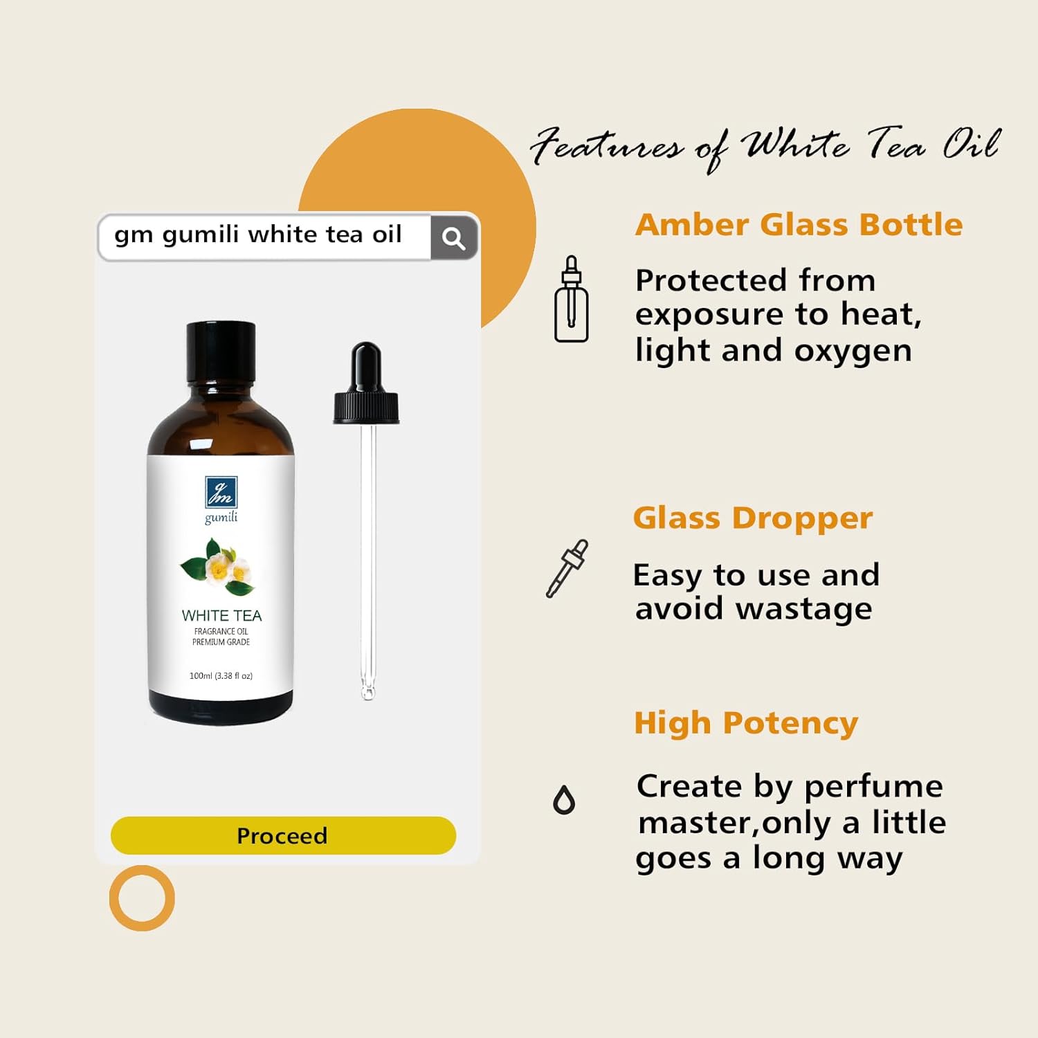 GM Gumili White Tea Diffuser Oil 3.38Oz – Premium White Tea Essential Oils Blend for Diffuser, Home Fragrance, Relaxation & Aromatherapy – Freshy Scent 100ml