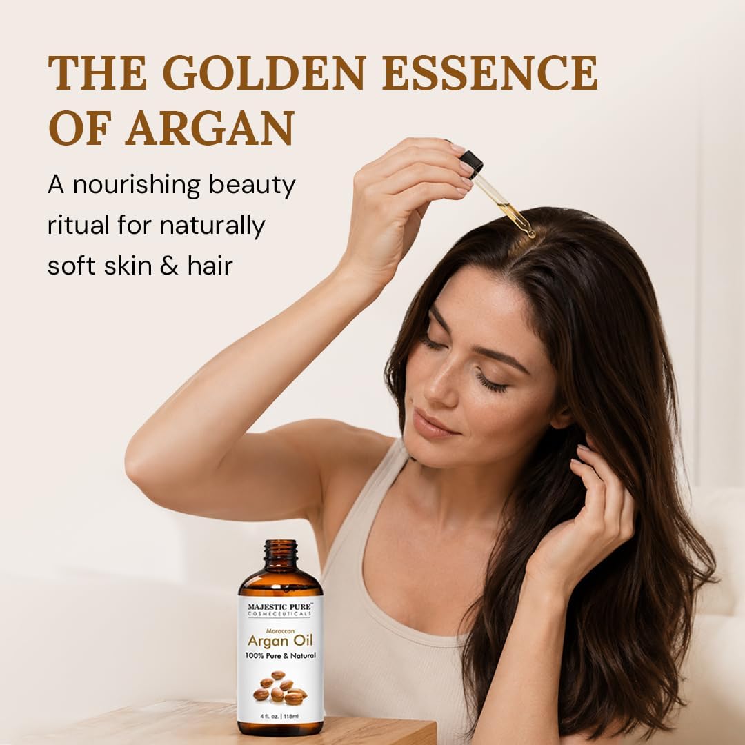 Majestic Pure Moroccan Argan Essential Oil - 4 Fl Oz