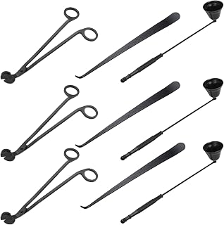 3 in 1 Candle Accessory Set(3 Set), Premium Candle Wick Trimmer, Candle Snuffer, Wick Dipper, Elegant Candle Care Kit with Gift Package for Candle Lovers (Black)