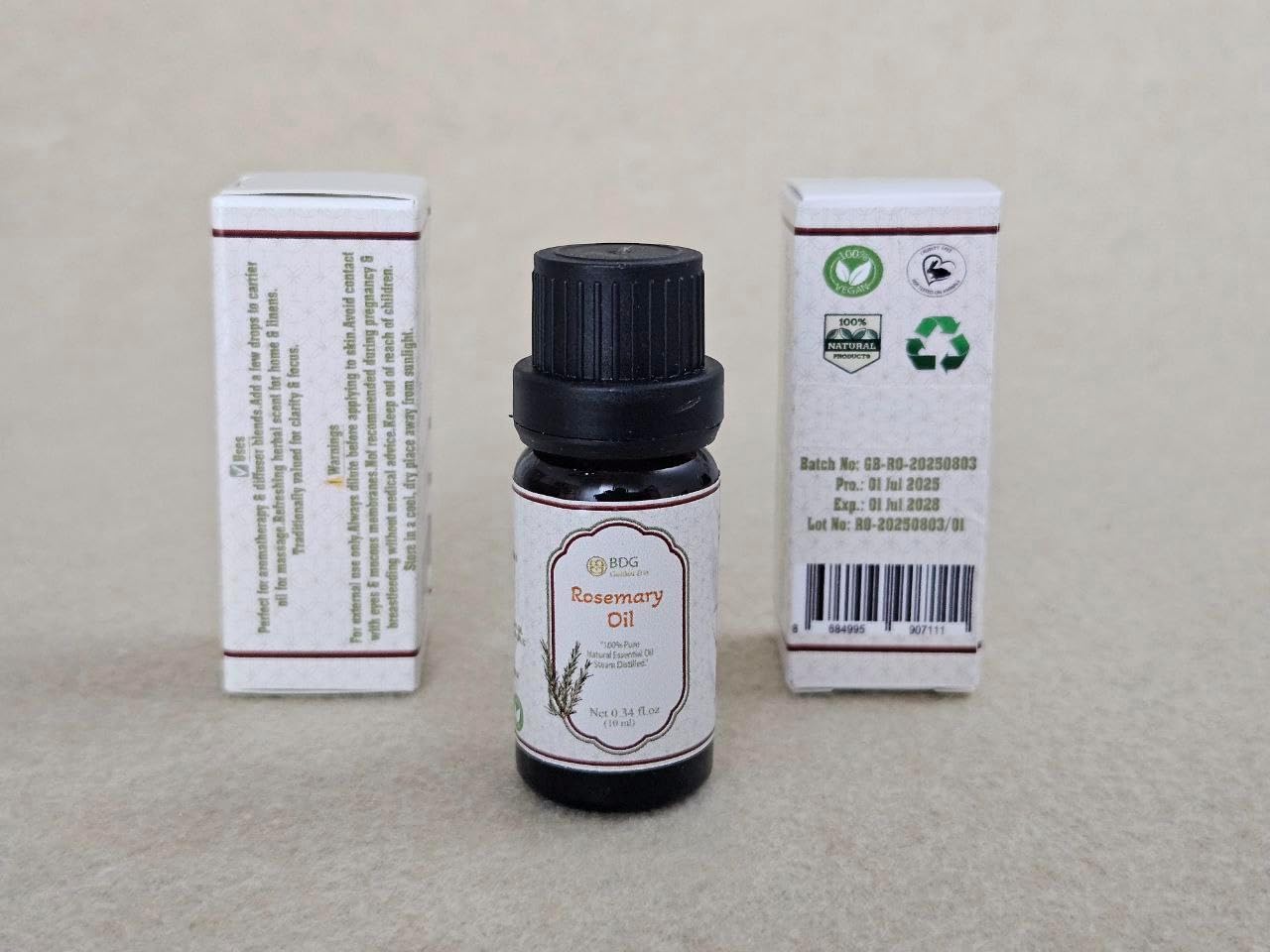 Premium Rosemary (Rosmarinus officinalis) 10 ml Essential Oil, 100% Pure, Therapeutic‑Grade, Aromatherapy, Hair & Scalp, Skin & DIY Uses