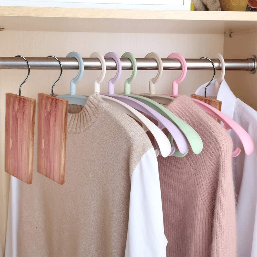 FOCCTS 20 Pcs Cedar Blocks for Closet Storage, Aromatic Red Cedar Planks Chips for Closets and Drawers C edars Wood Hangers