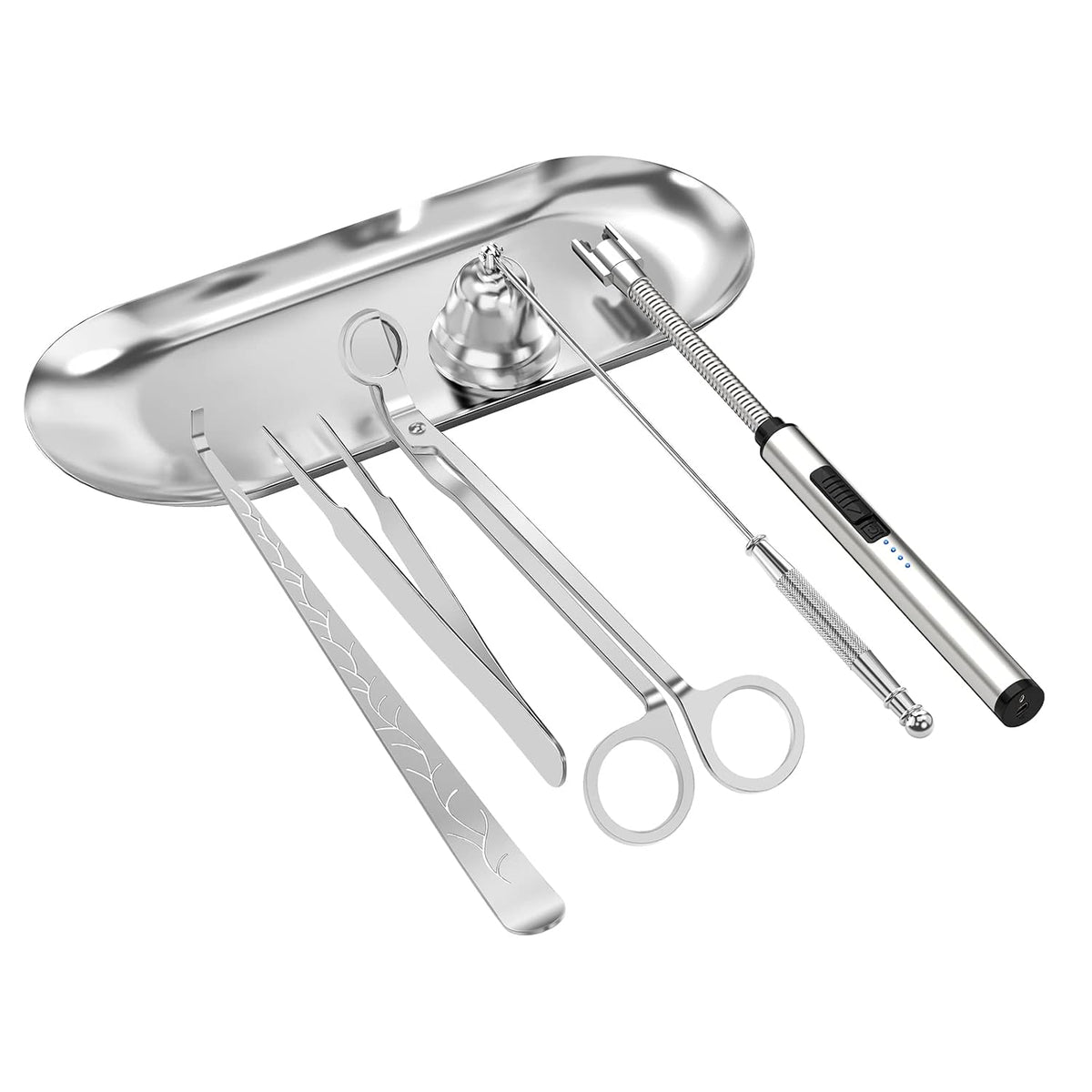 6 in 1 Candle Accessory Set,Candle Wick Trimmer Cutter,Candle Wick Dipper,Candle Wick Snuffer, Rechargeable Candle