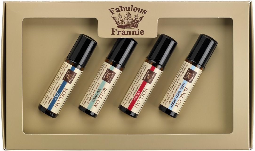Fabulous Frannie Roll On Mind Body Soul Kit - All Natural Ingredients and 100% Pure Essential Oils -This Kit Includes De-Stress, Energy, MBS and Sleep roll-ons
