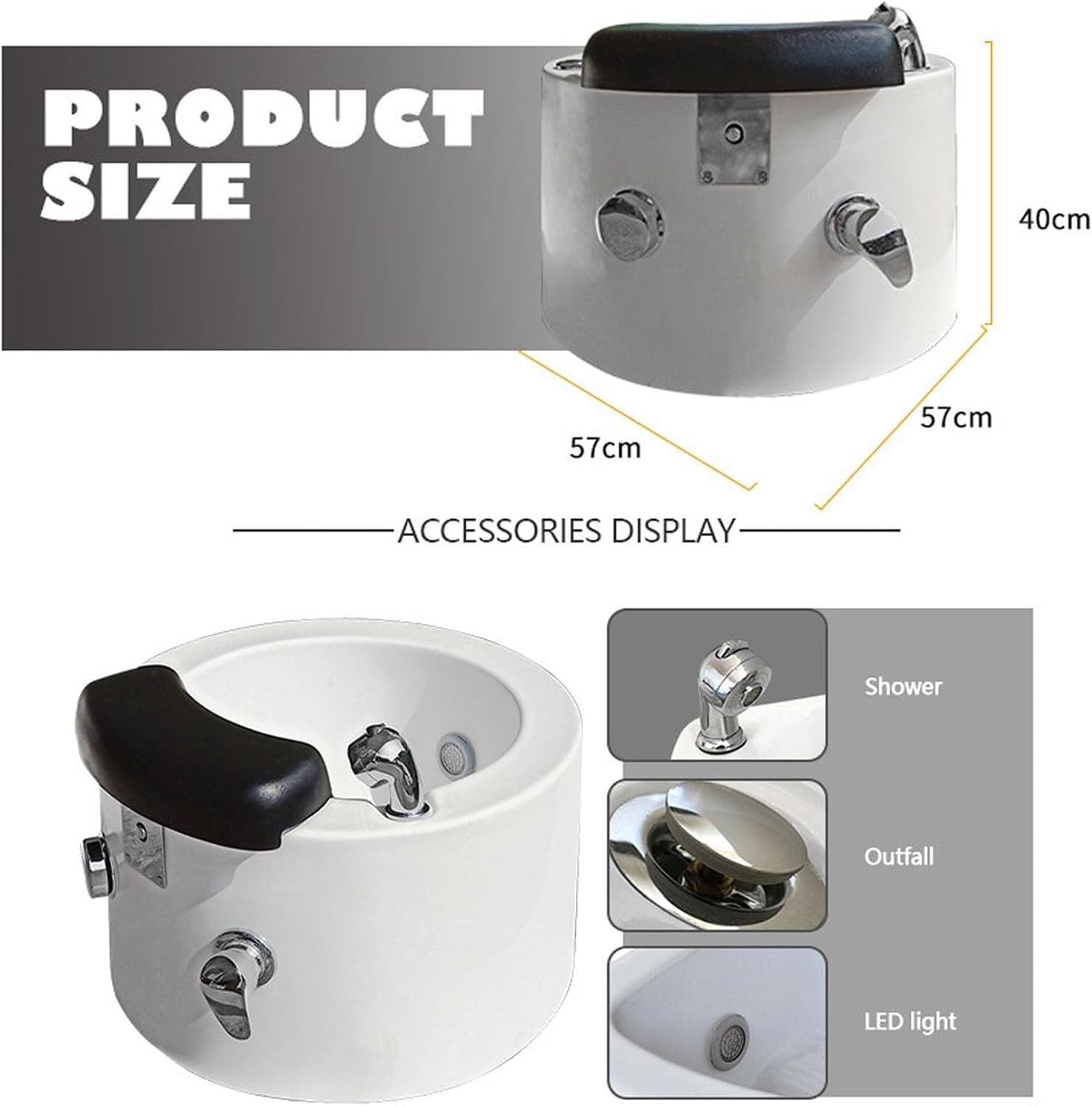 Foot Spa Bath Massager, Folding Electric Pedicure Footbath with Heat Bubbles, Timer, Adjustable Temperature, Pumice Stone and Massage Rollers, Home Foot Soaking Tub for Relief