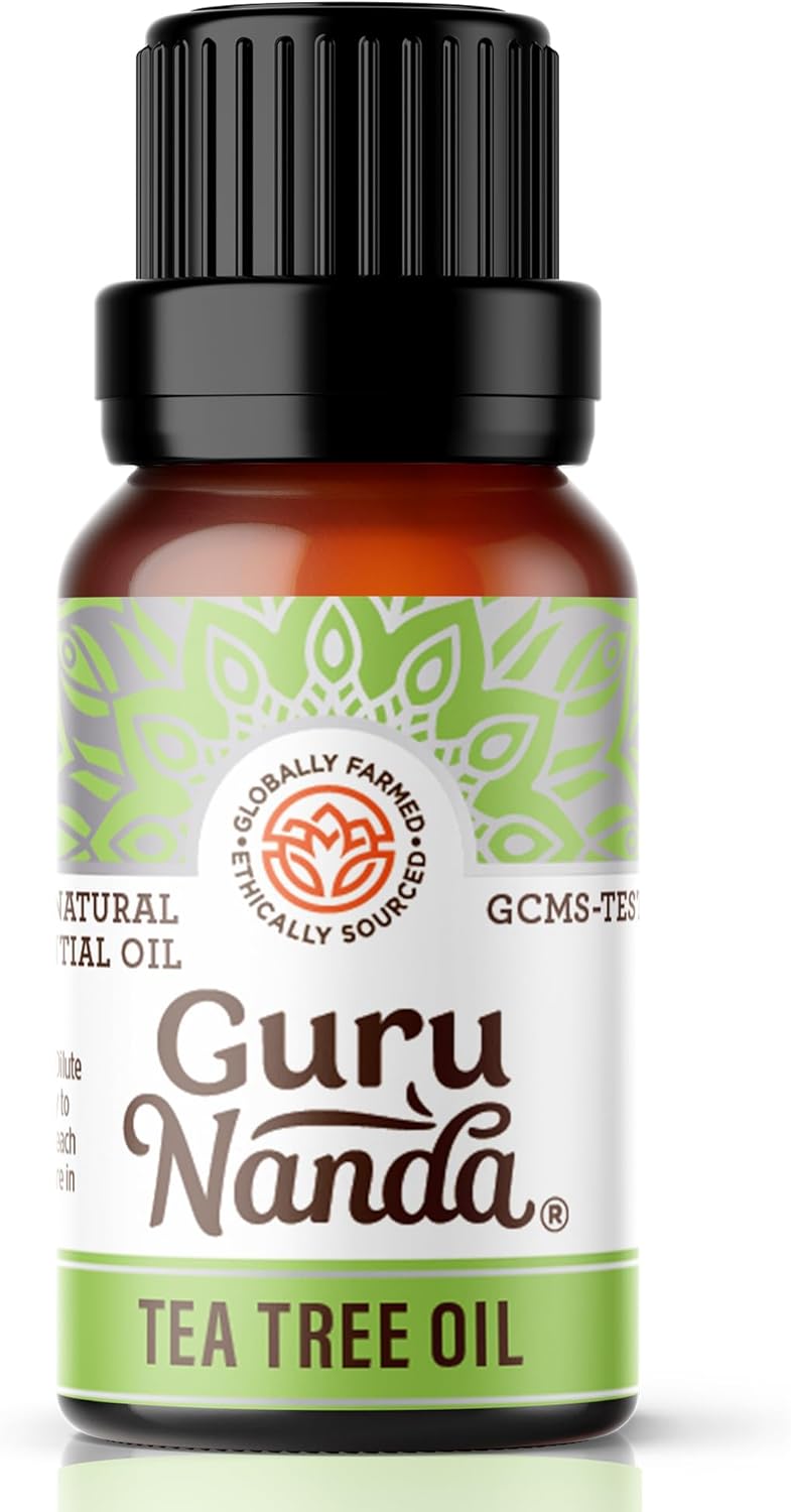 GuruNanda Tea Tree Essential Oil (0.5 Fl Oz) - 100% Pure, Natural and Undiluted Essential Oil for Diffusers - Perfect for Aromatherapy, Massages & DIY Recipes - Helps in Skin and Hair Care