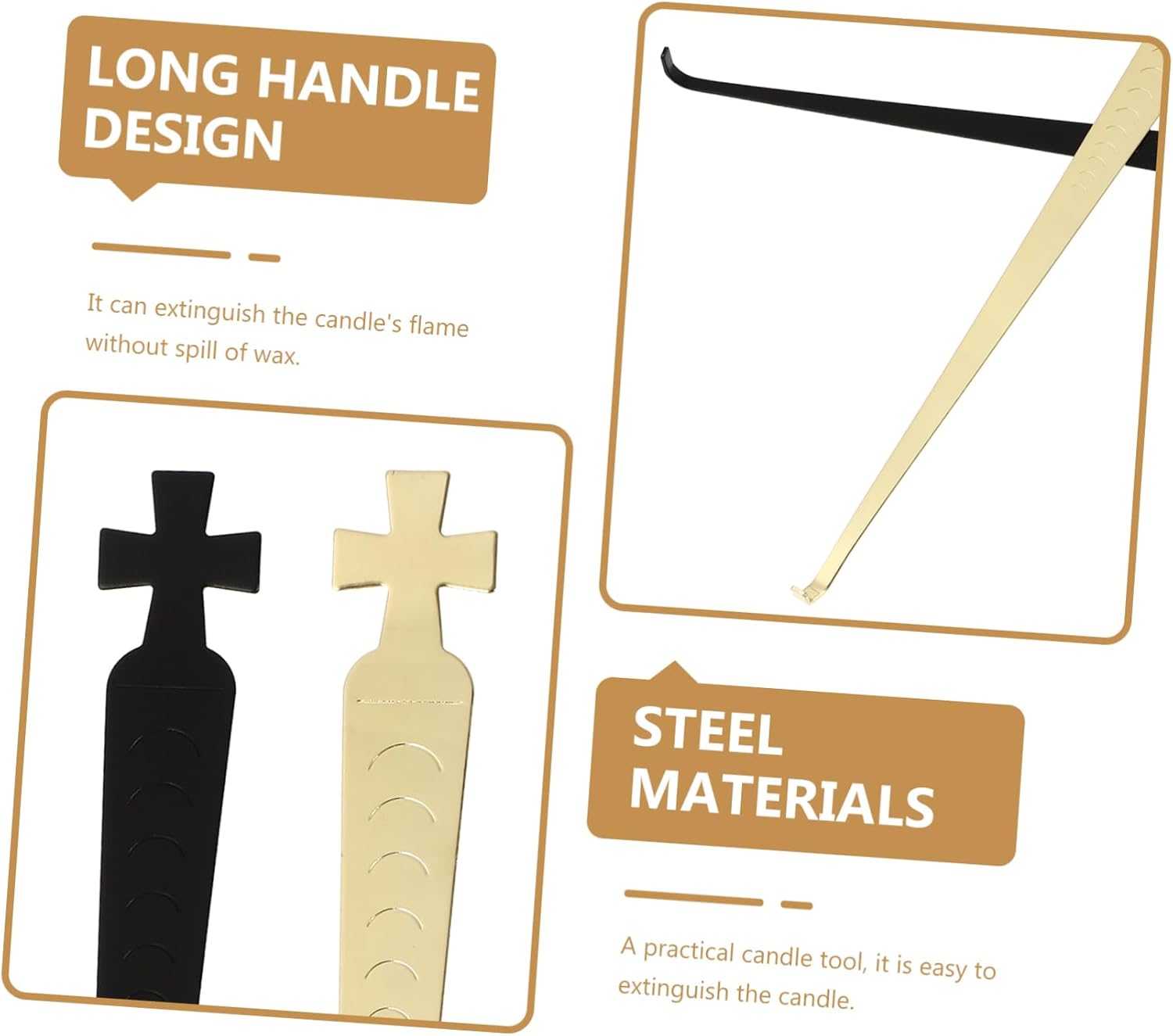 Cabilock Set of 2 Candle Wick Trimming Hooks Aroma Candle Extinguisher Tool Metal Wick Dippers for Easy Extinguishing