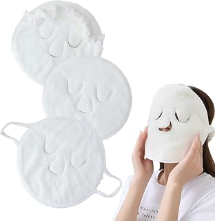mdgfge 3 Pcs 3 Holes Towel Mask Reusable Face Towel Mask Facial Steamer Cold Hot Compress Moisturizing Beauty Skin Care Spa Towels for Women Girls Hot Cold Skin Care Daily Use