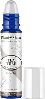 Tea Tree Essential Oil Roll On 10 ml. 100% Pure Pre-Diluted Therapeutic Grade Rollerball Extract of Melaleuca Alternifolia for Skin, Body, Hair Growth, Scalp Dandruff, Acne.