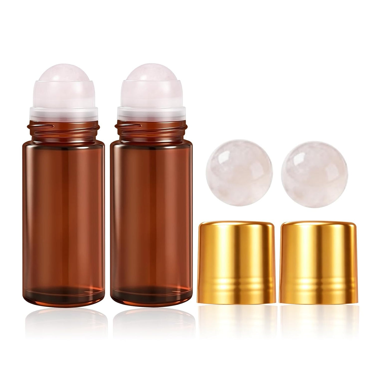 Rose Quartz Refillable Roller Ball Applicator for Essential Oils 50ml