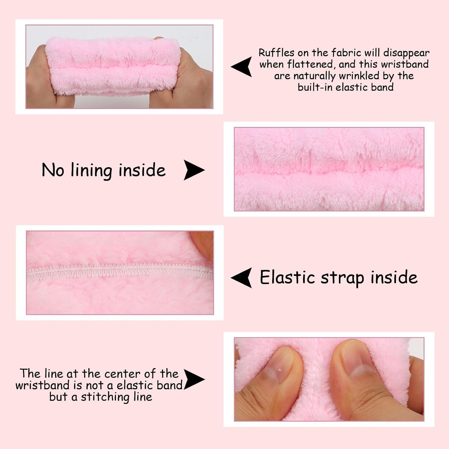 16pcs Skincare Headband Set, Headband Set for Face Washing Spa and Makeup, Including 1 Hairband, Wristband, 3 Hair Claw Clips and 10 Hair Ties, with Box, Gift for Women and Girls, Pink