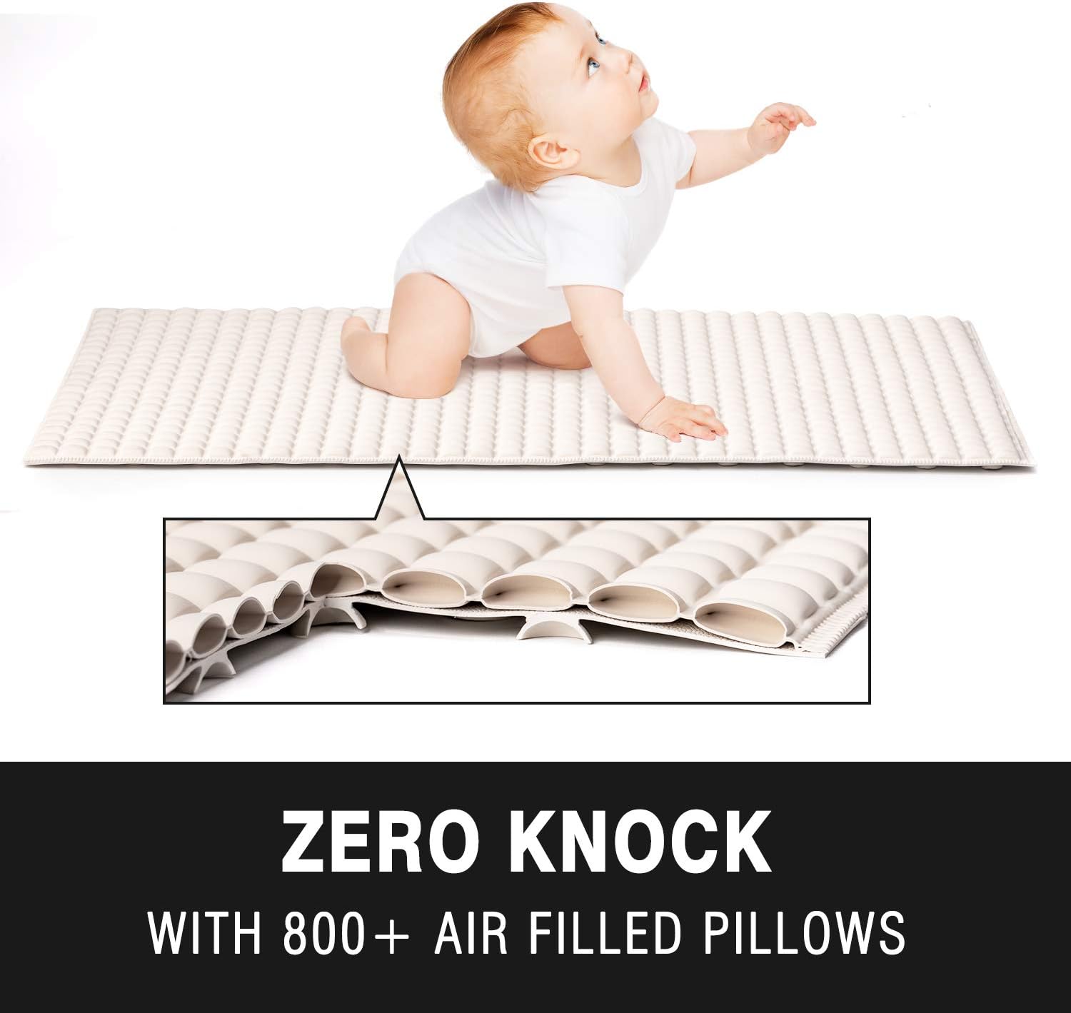 BOWERBIRD Premium Comfort & Safety Bathtub Mat: 800+ Air-Filled Cells for Cloud-Like Softness & Cushioned Support | Non-Slip Design for Sensitive Feet, Reduces Fatigue, Natural Rubber (Cream