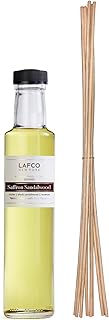 LAFCO New York Fall Reed Diffuser Refill, Saffron Sandalwood - 8.4 oz - Up to 4-Month Fragrance Life - Includes Natural Wood Reeds - Free of Dyes & Propellants - Made in the USA