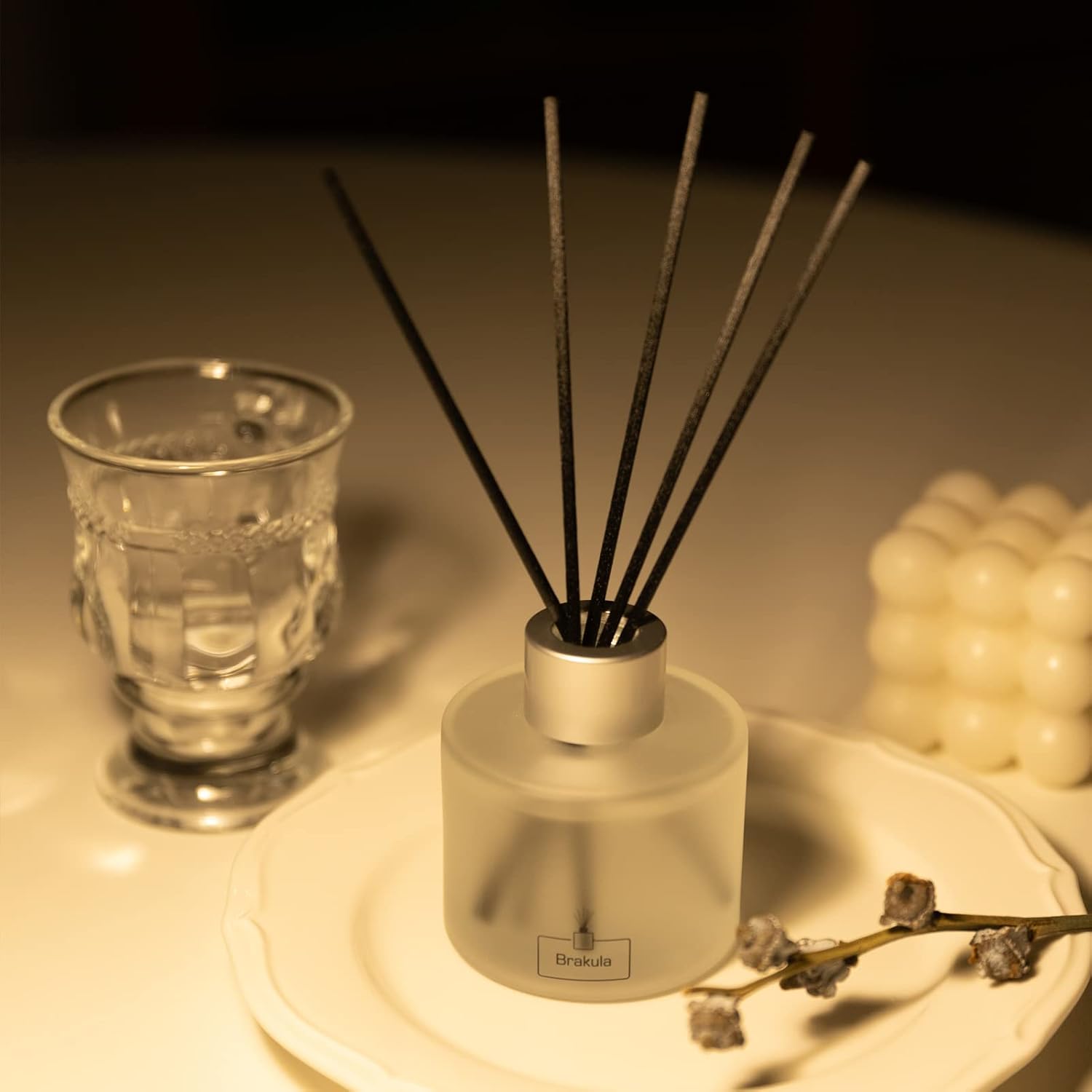 Brakula Eucalyptus & Mint Reed Diffuser Set, Home Fragrance Oil Diffuser with 8 Sticks for Room Decor, 3.4 oz/100 ml