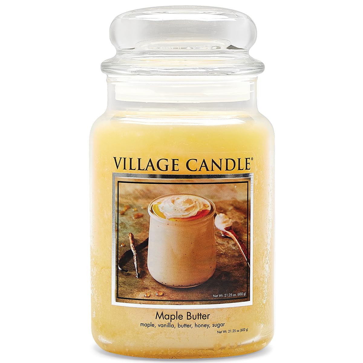 Village Candle Maple Butter Large Glass Apothecary Jar Scented Candle