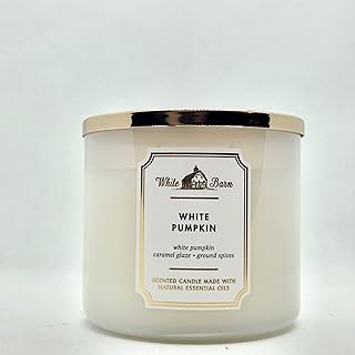 Bath & Body Works, White Barn 3-Wick Candle w/Essential Oils - 14.5 oz - New Core Scents! (White Pumpkin)