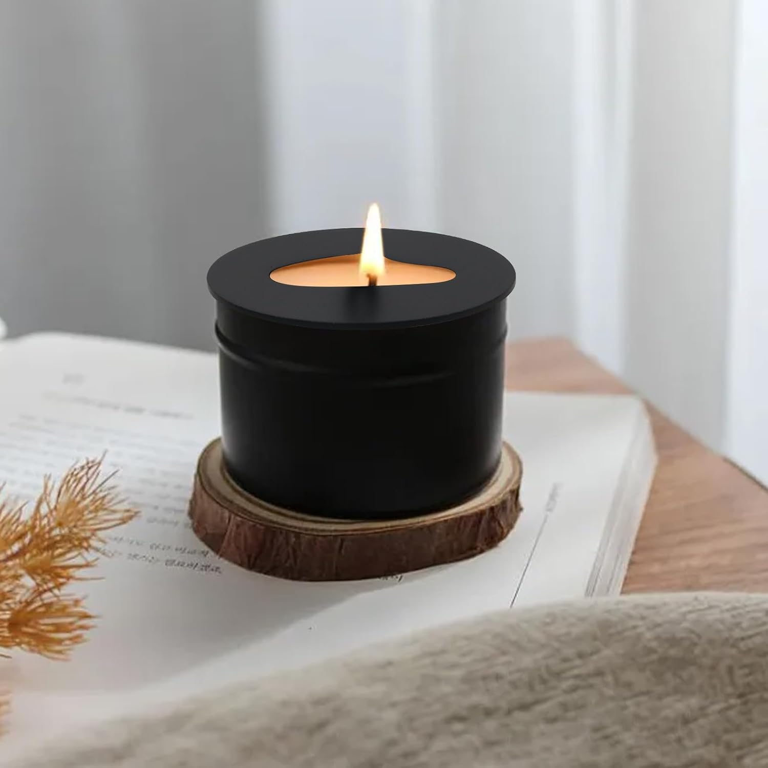 Dia 3.15" Candle Cover Black Cloud Candle Jar Lid Stainless Steel Candle Topper Candle Cover Sleeve