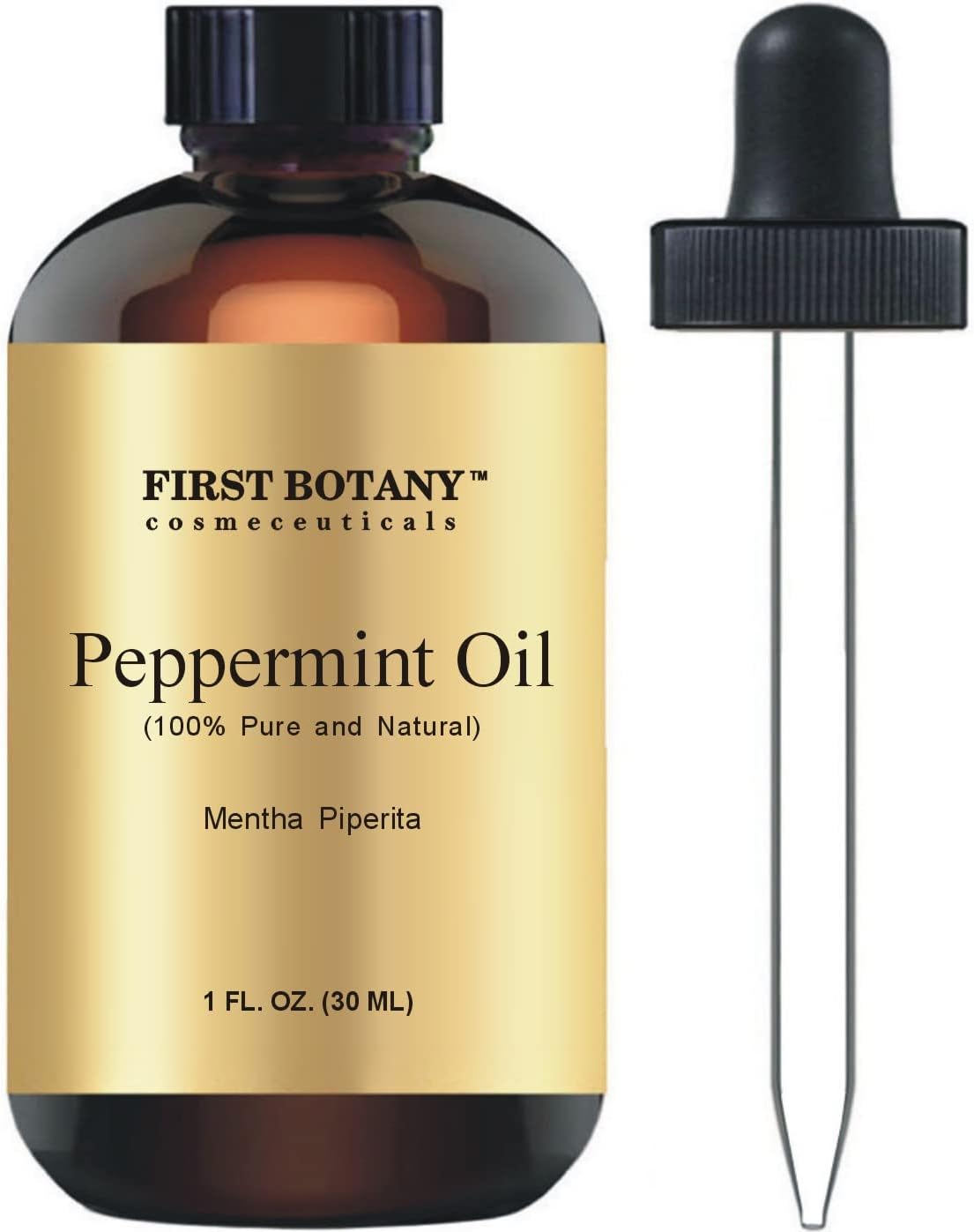 First Botany, 100% Pure Peppermint Oil - Premium Peppermint Essential Oil for Aromatherapy, Massage, Topical & Household Uses - 1 fl oz