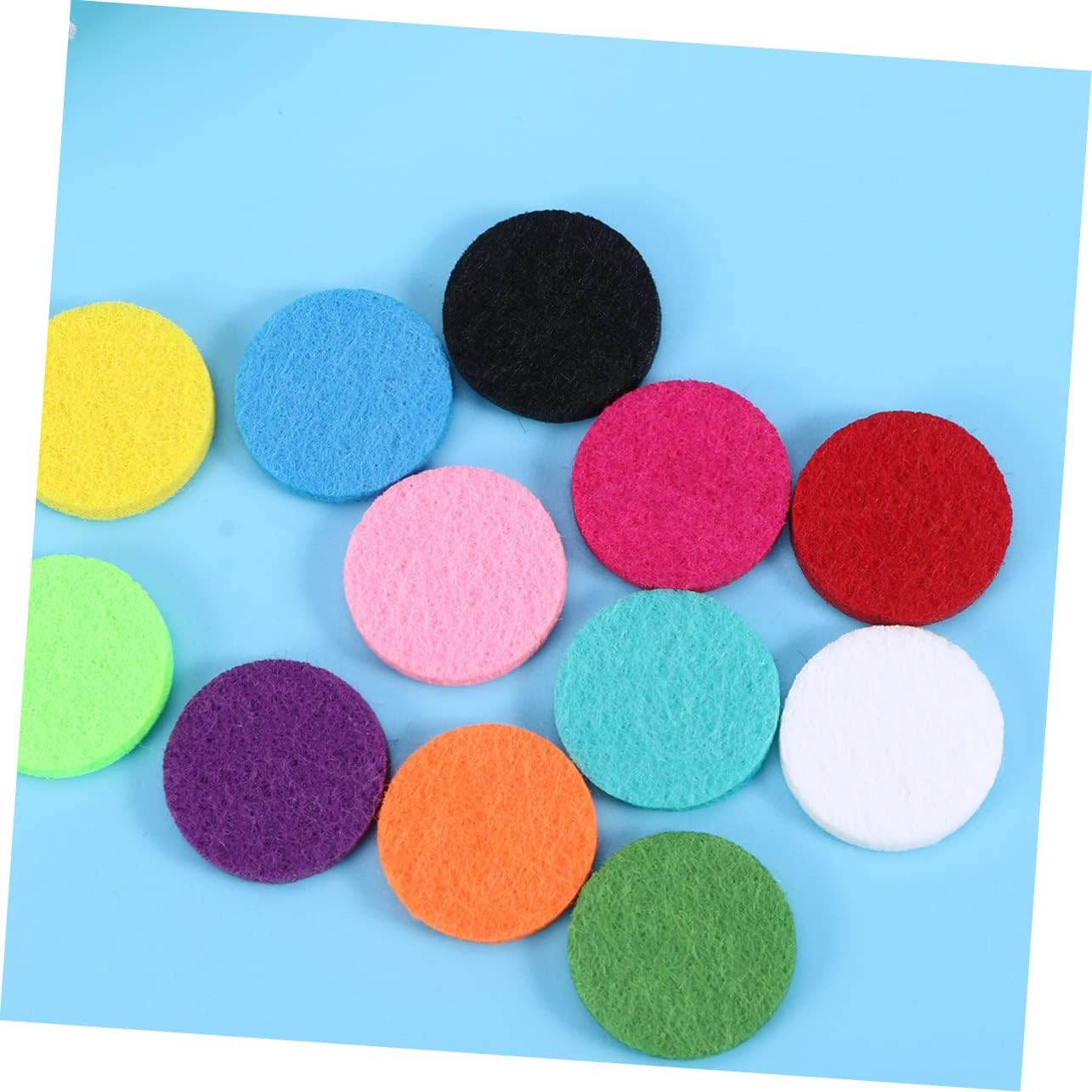 12Pcs Aromatherapy Essential Oil Diffuser Refill Pads Multi-Colored Locket Necklace Replacement Felt Inserts for Car and Home Use