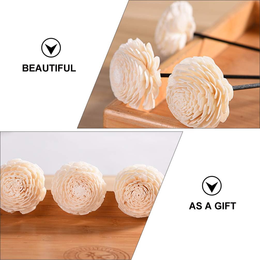 Amosfun Aromatherapy Rattan Reed Diffuser Sticks with Dried Flowers Set for Home Decor and Essential Oil Diffuser Accessories 3 Pieces 7.08X1.96X1.77 Inches