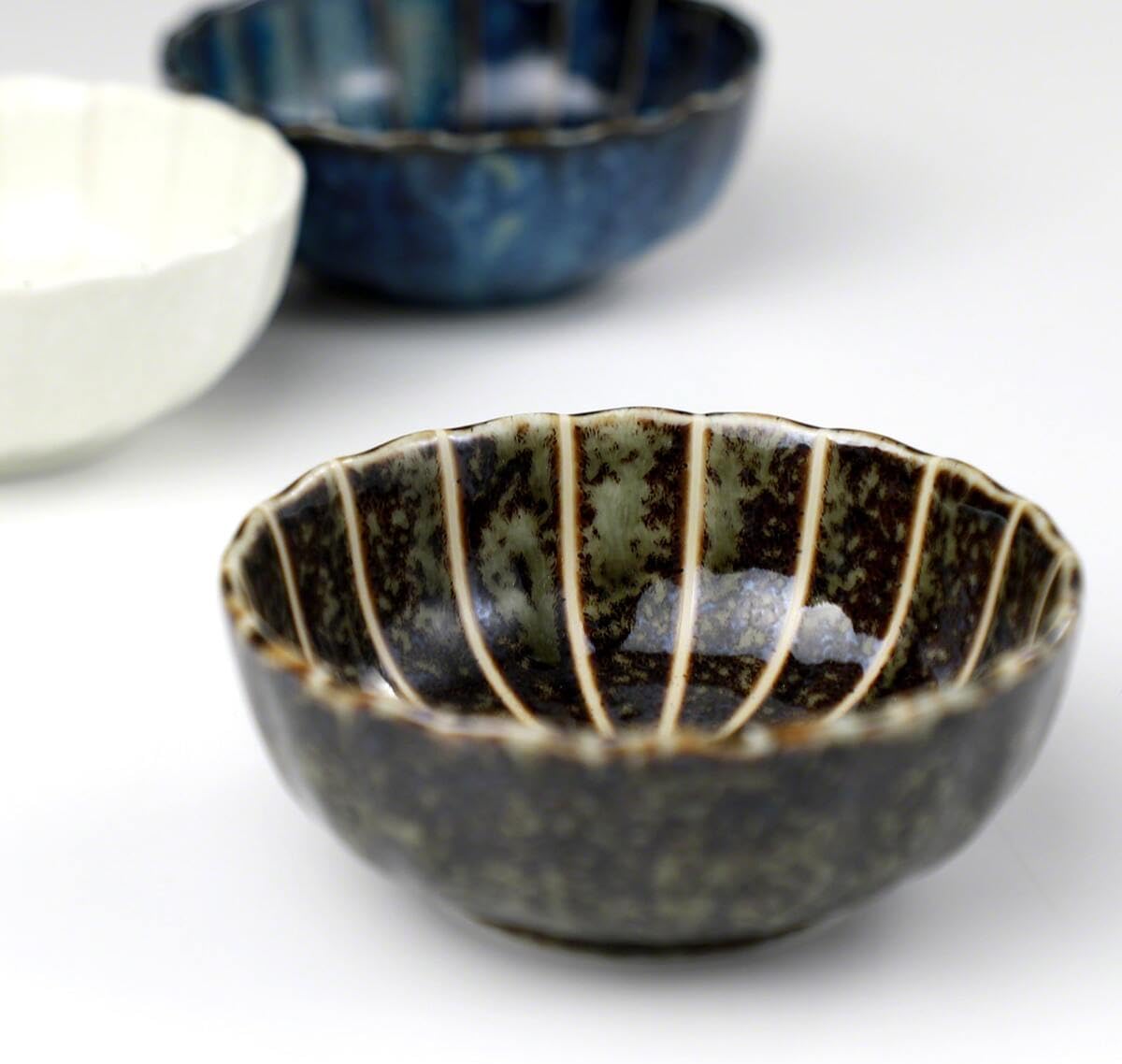 Asayu Japan Lotus Incense Holder for Sticks 4.1 inch (105mm), Traditional Made in Japan Ceramic Ash Catcher and Brass Incense Burner Set - Green Lotus
