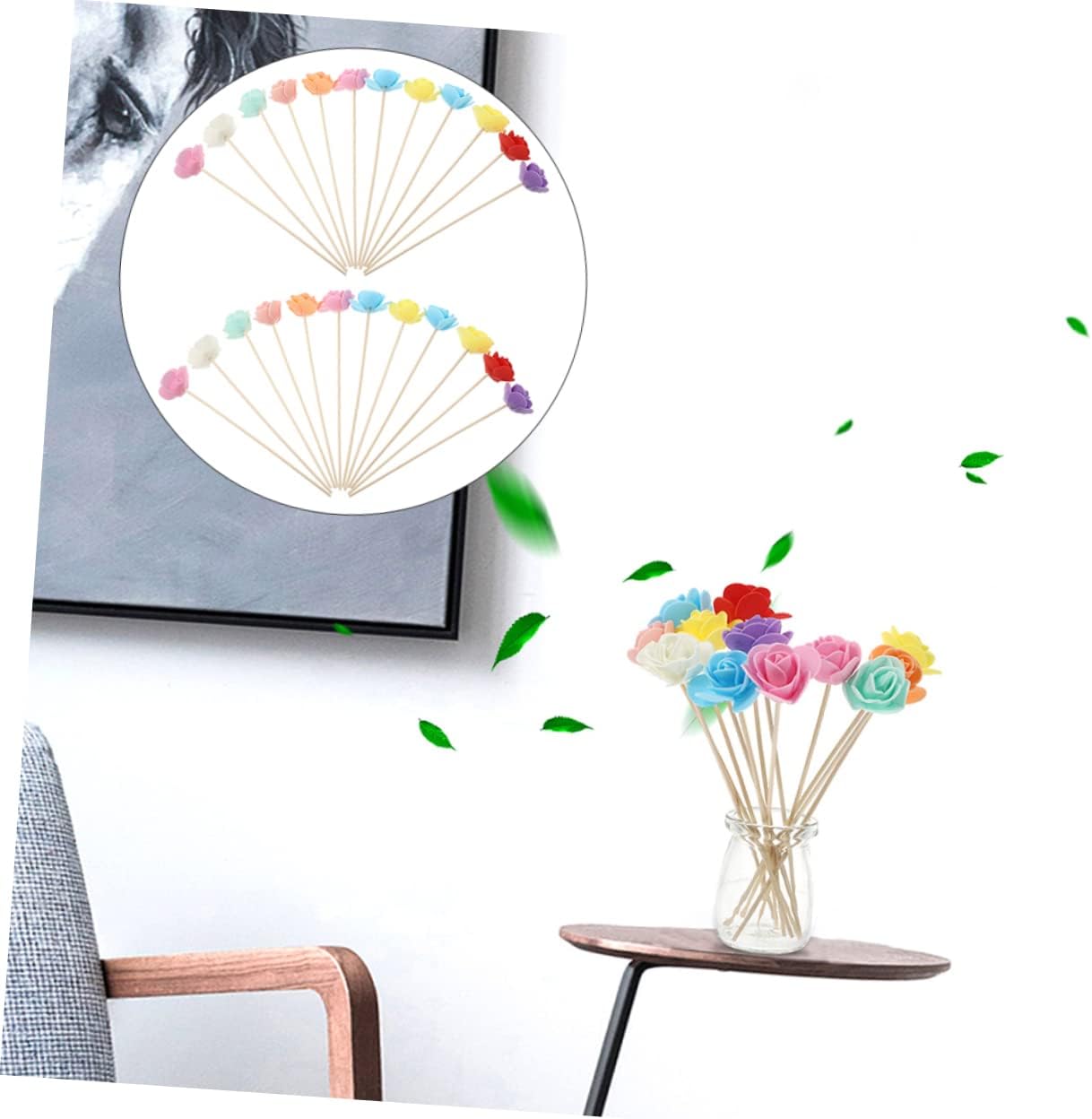 24pcs Rattan Scented Diffusers Natural Home Fragrance Accessory Decor Oil Scented Diffuser