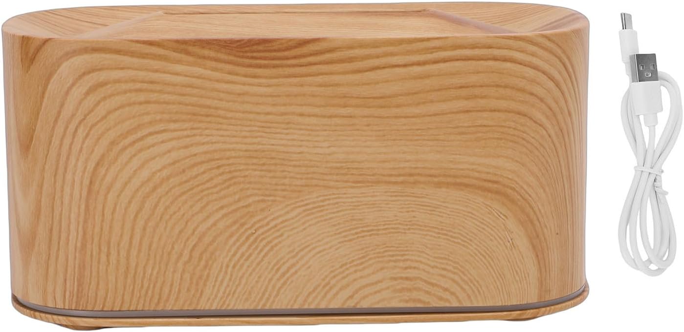 SUNGOOYUE Essential Oil Diffuser, 220ml Aromatherapy Diffuser with 7 Color Changing Lights and Effect, Ultrasonic Humidifier for Home Office Bedroom (Light Wood Grain)