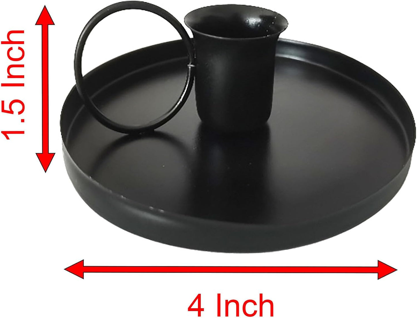 2 Pcs 4 Inch Black Iron Candle Holder for Taper Candles, Dinning,Wedding and Party Decoration (2, Black)