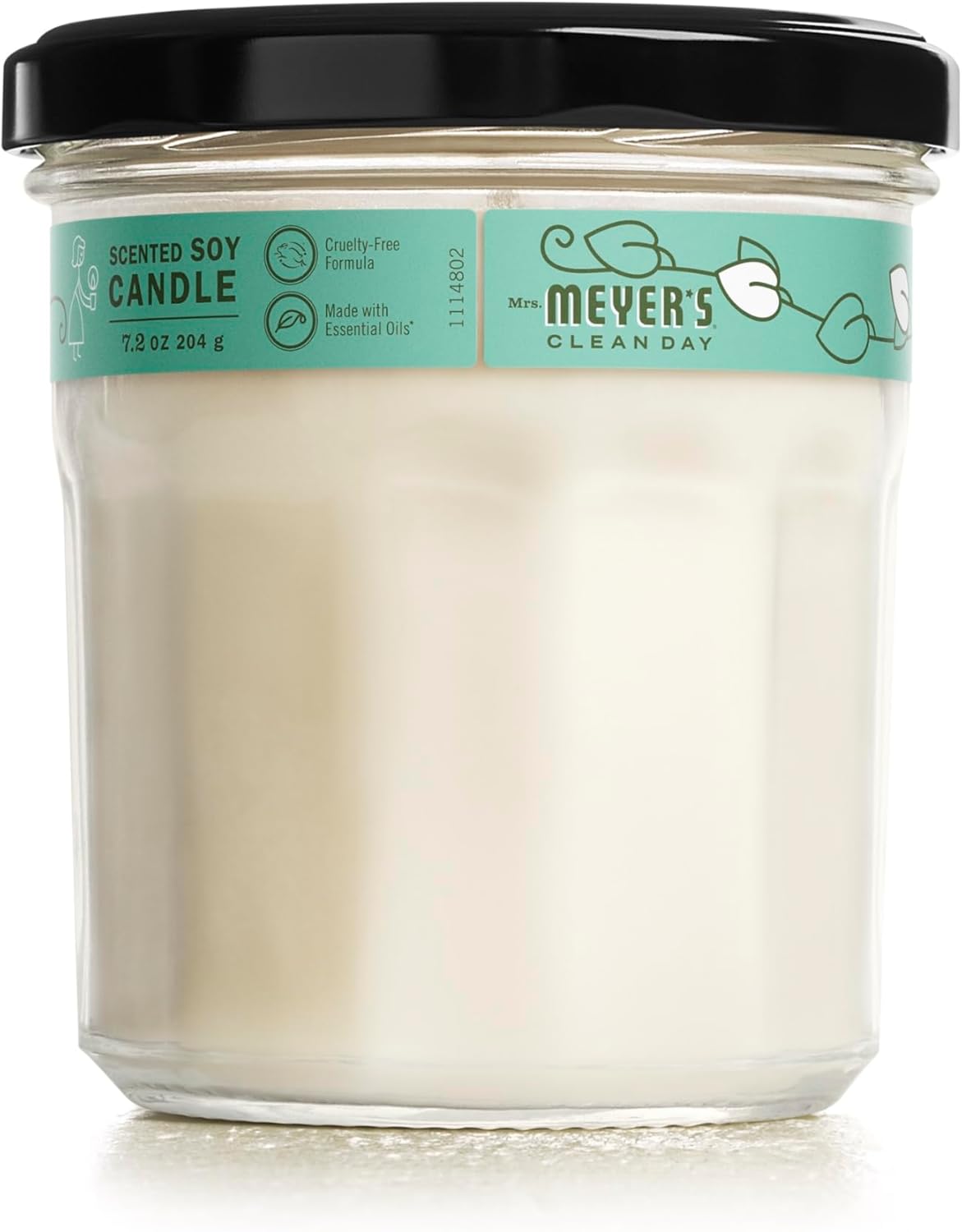 MRS. MEYER'S CLEAN DAY Scented Soy Candle, Basil Scent, 7.2 ounce candle (Pack - 1)