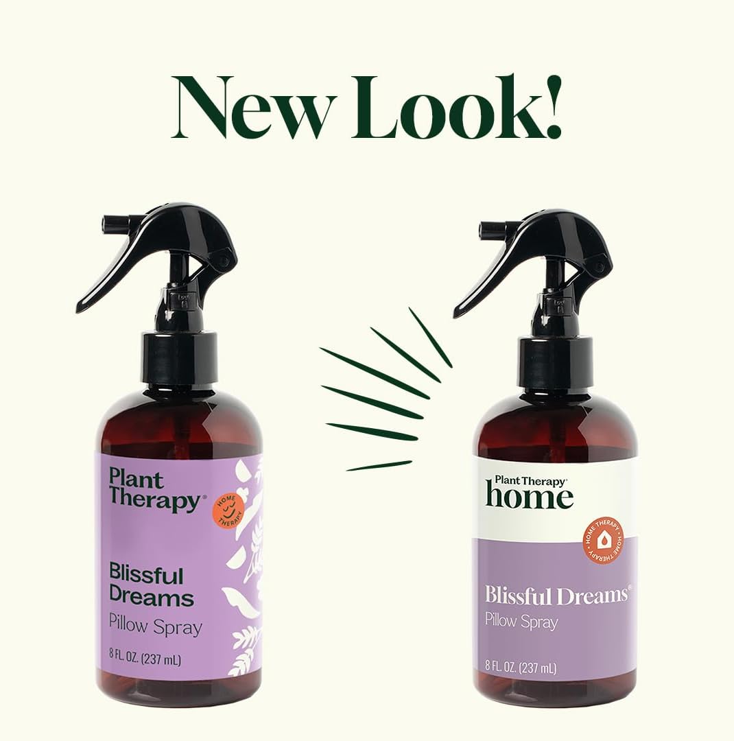Plant Therapy Home Blissful Dreams Lavender Pillow and Linen Mist and Room Spray, for Relaxation & Sleep, Powered by Essential Oils Like Lavender & Roman Chamomile, Aromatherapy Sleep Spray, 8 oz