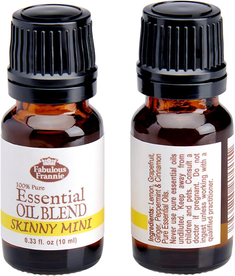 Fabulous Frannie Skinny Mini Essential Oil Blend 10ml Made with Pure Essential Oil Lemon, Grapefruit, Peppermint, Ginger & Cinnamon Bark.