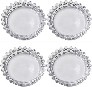 Transparent Acrylic Candle Plate Candlestick Tray Holder, 3.74'' Clear Round Aromatherapy Pillar Plates for Dining Table Wedding Home Use (4Pcs Acrylic Plate)