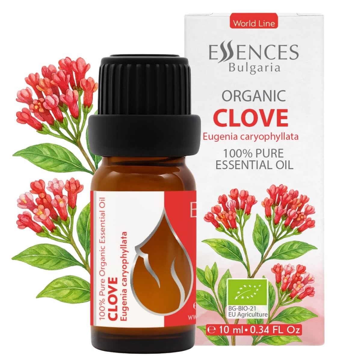 Essences Bulgaria Organic Clove Essential Oil 0.34 Fl Oz