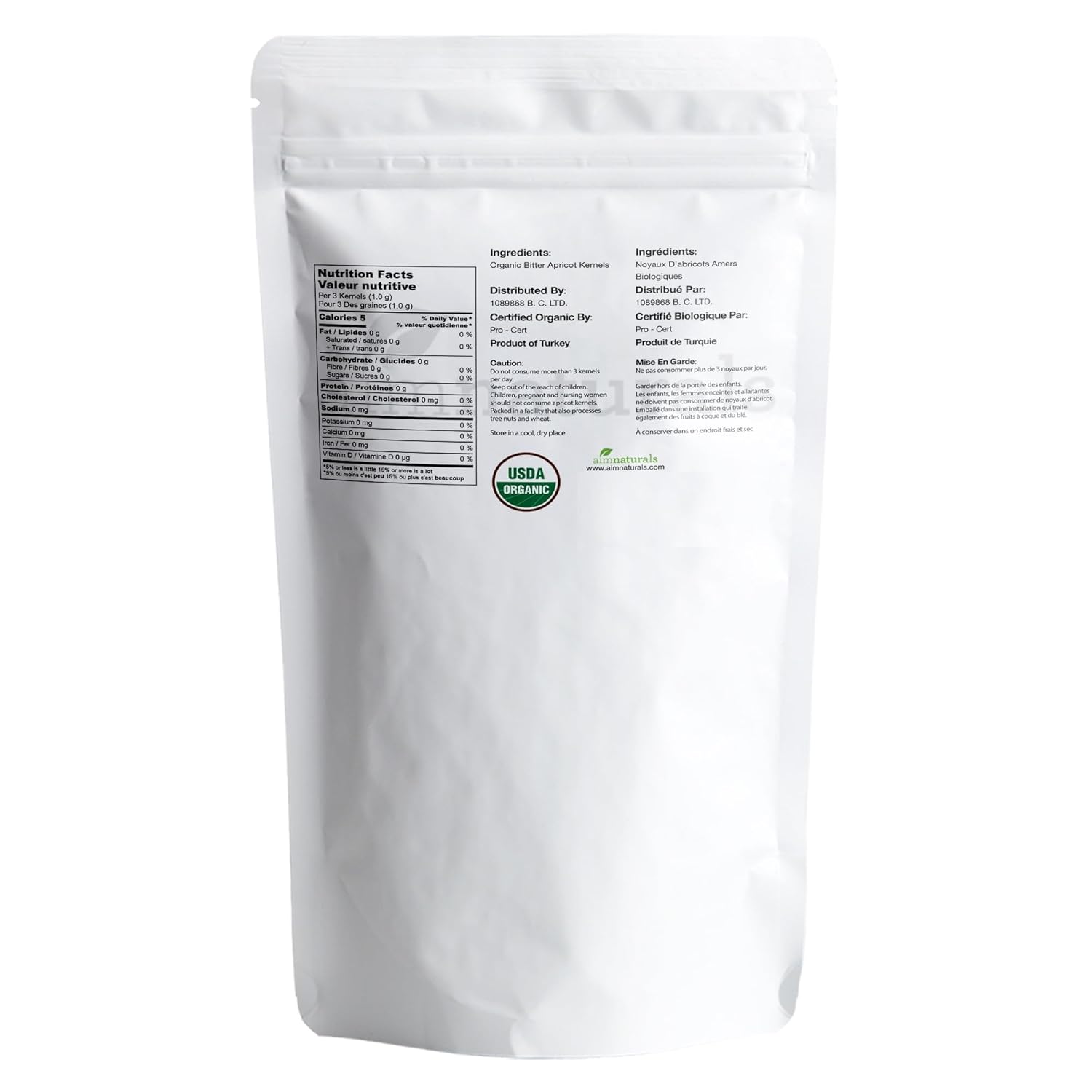 Bitter Apricot Kernels Organic Raw (2 LB) - USDA Organic Certified – Product of Turkey