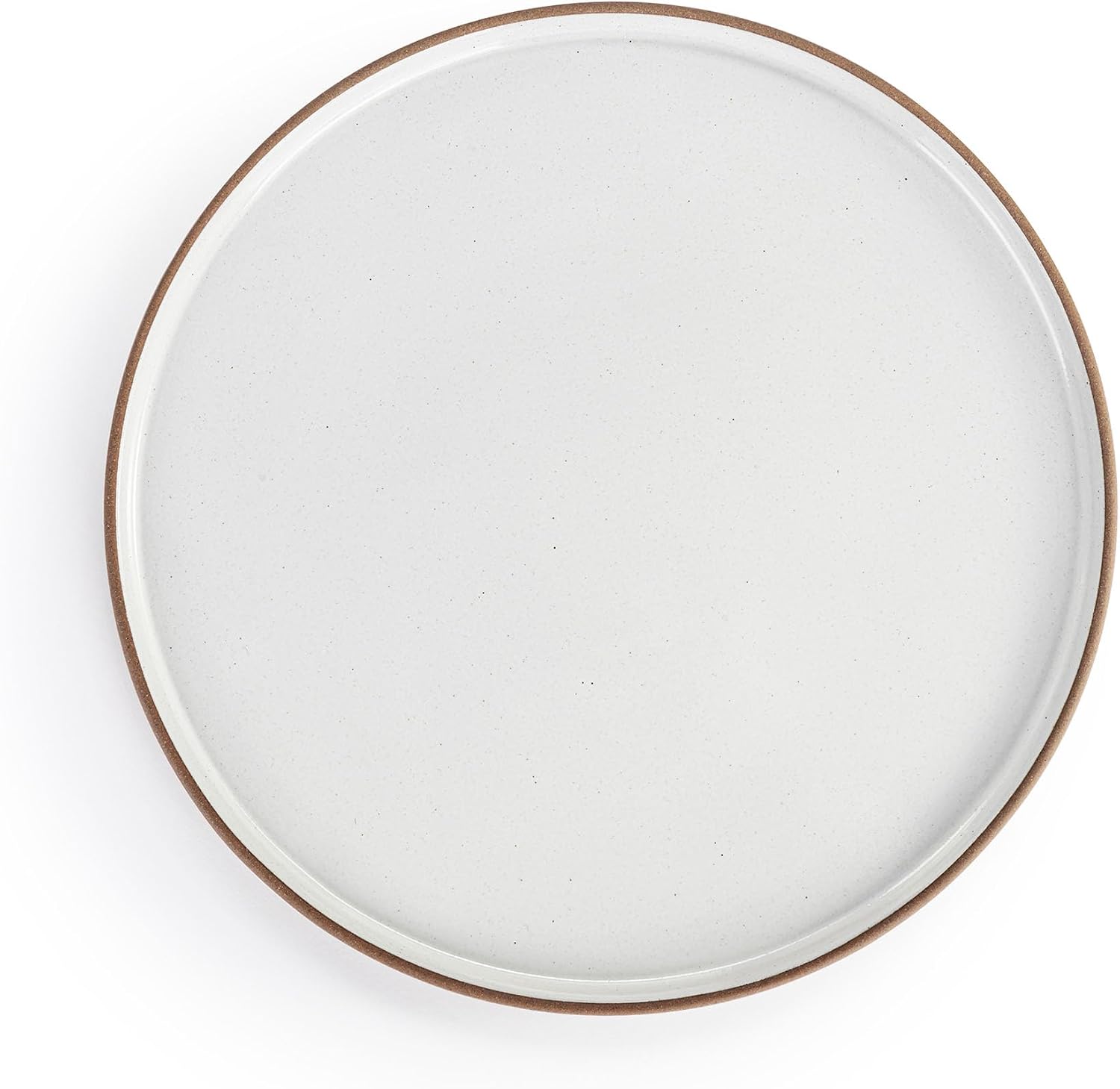 DEMDACO Classic Design Round Textured White 10.5 x 10.5 Stoneware Candle Tray Holder