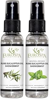 EuroSpa Aromatics Pure Eucalyptus Oil ShowerMist and Steam Room Spray, All-Natural Premium Aromatherapy Essential Oils - Variety Pack, 2 oz