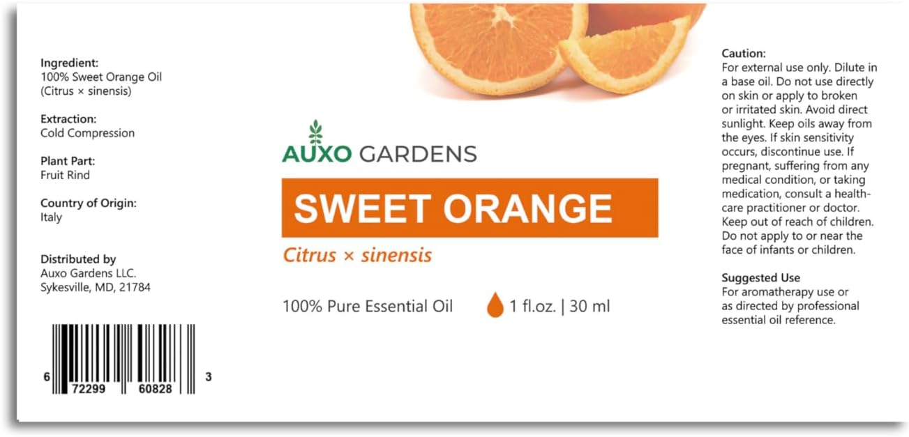 Sweet Orange Essential Oil 1 oz (30ml) -100% Natural and Pure Therapeutic Grade-Premium Quality Italian Orange Oil