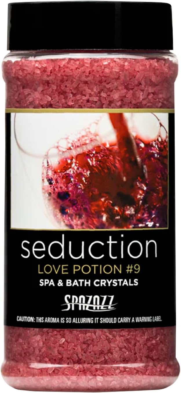 Spazazz Couples Romance Gift Set- Hot Tub Aromatherapy Spa Crystals with Minerals, 17-Ounce, Love Potion No.9 Seduction | Bath Salts Scents & Fragrances