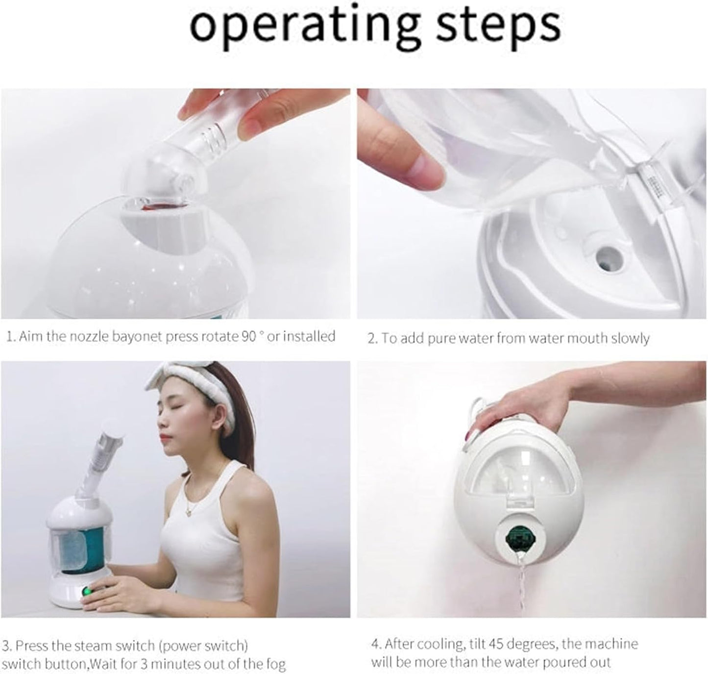 Portable Home Face Steam Machine, Nano Facial Steamer with Extendable Arm and 360 Degree Adjustable Nozzle, for Personal Care Use at Home or Salon, Idea for Deep Cleaning/Face Moisturizing