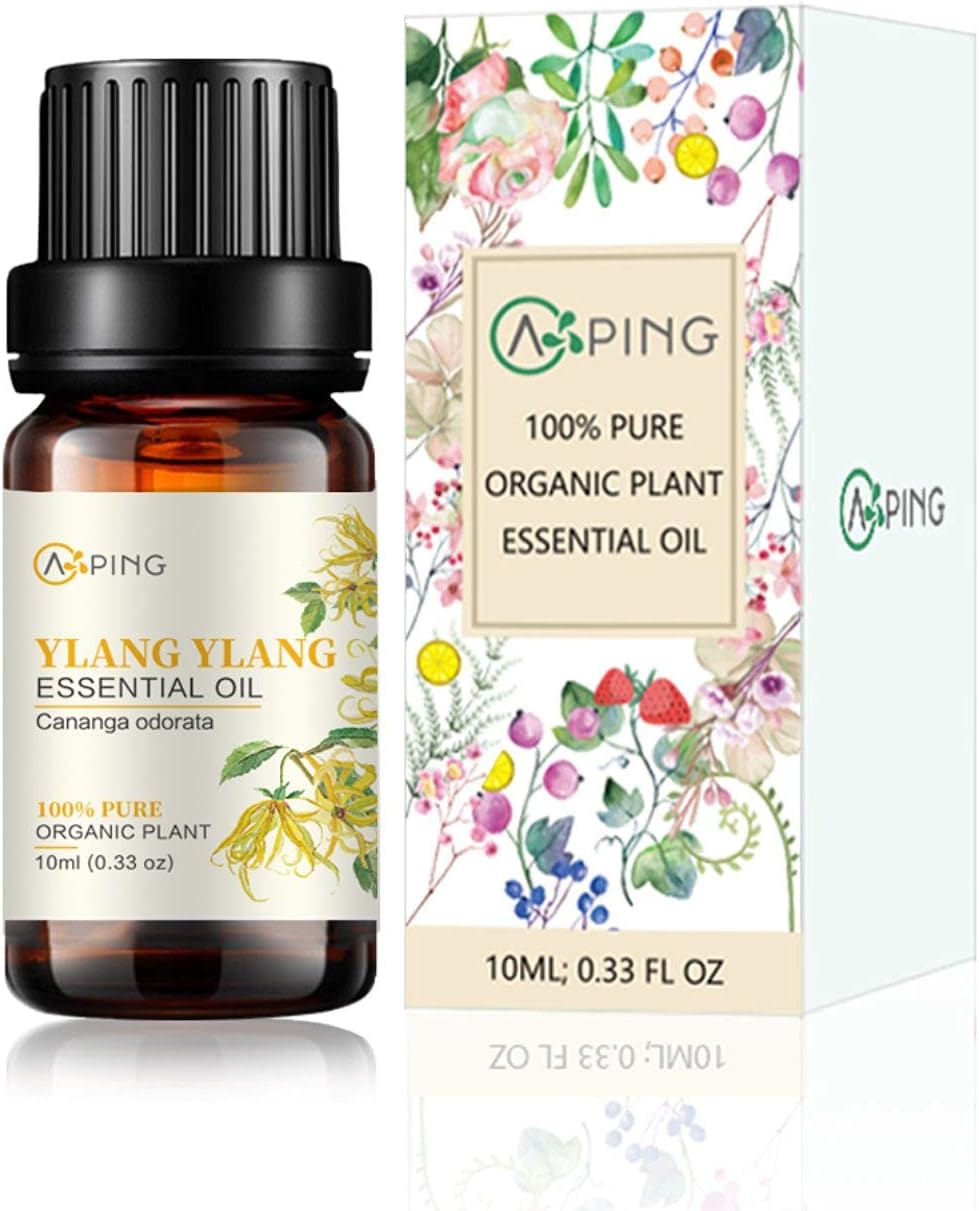 Ylang Ylang Essential Oil - 100% Pure Organic Natural Plant (Cananga odorata) Ylang Ylang Oil for Diffuser, Aroma, Spa, Massage, Yoga, Perfume, 0.33oz