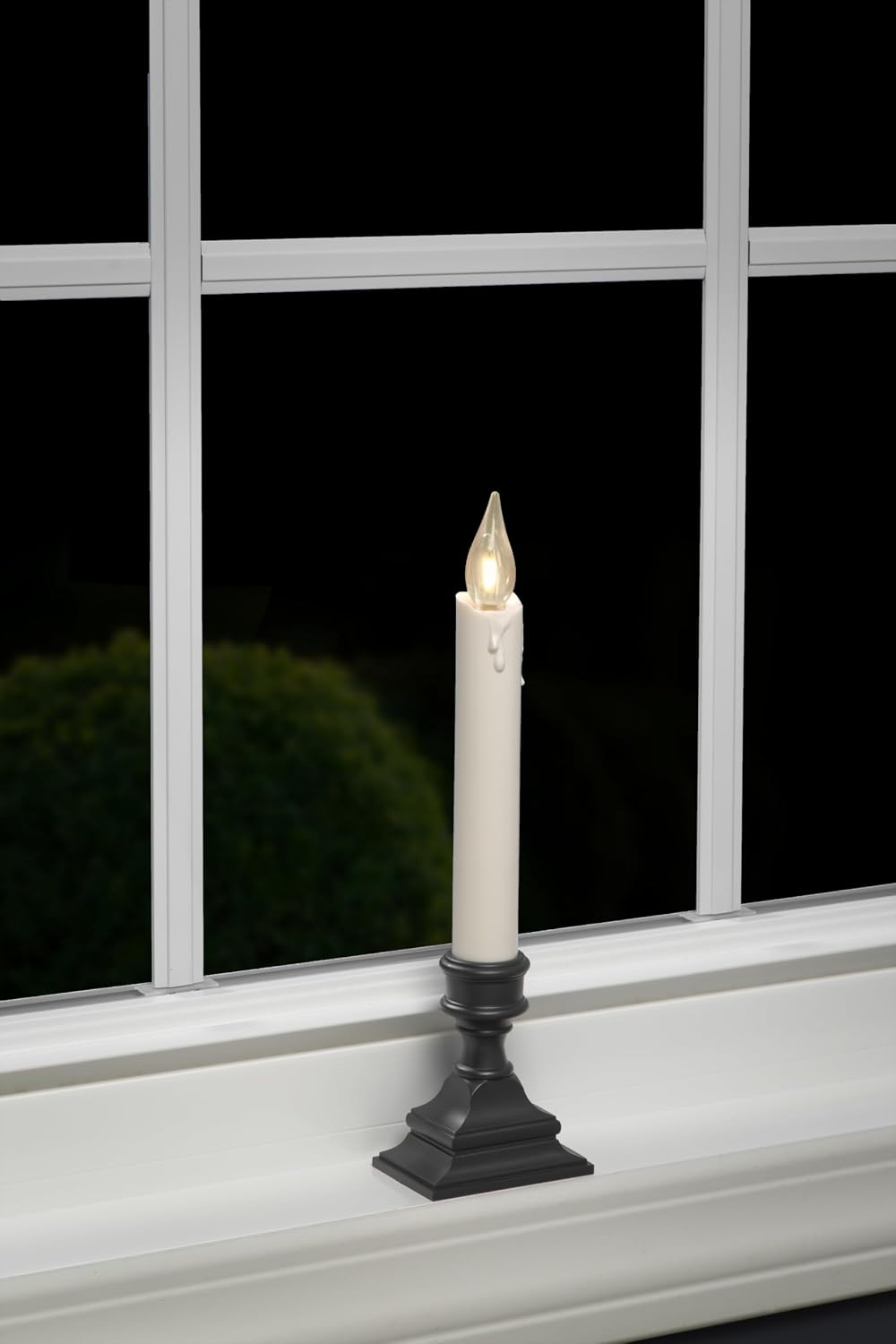 612 Vermont Vintage LED Battery Operated Window Candles with Timer, Bright Warm White Glow, VT-1806A-4 (Pack of 4, Antique Bronze)