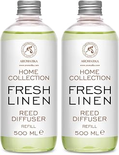Refill Reed Diffuser Fresh Linen - Set 2 х 17 Fl Oz - Aroma Refill for Reed Diffuser - Long Lasting Home Fragrance - Air Freshener - Fresh Scent - Aromatherapy - Home Decor - Air Diffuser