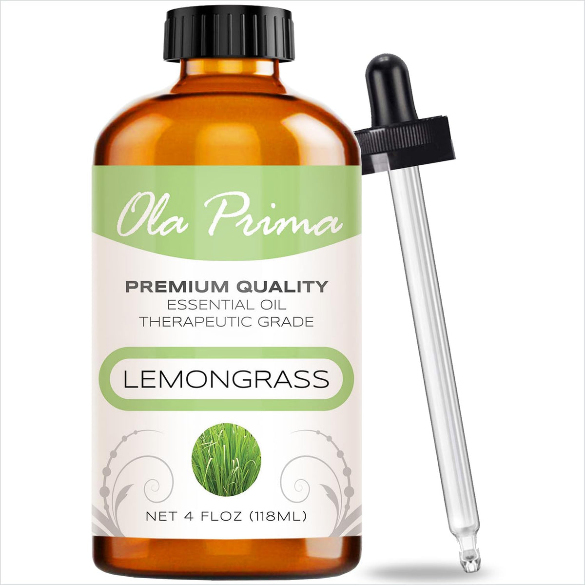 Ola Prima Lemongrass Essential Oil 4 oz Lemon Grass Essential Aromatherapy Oil for Skin