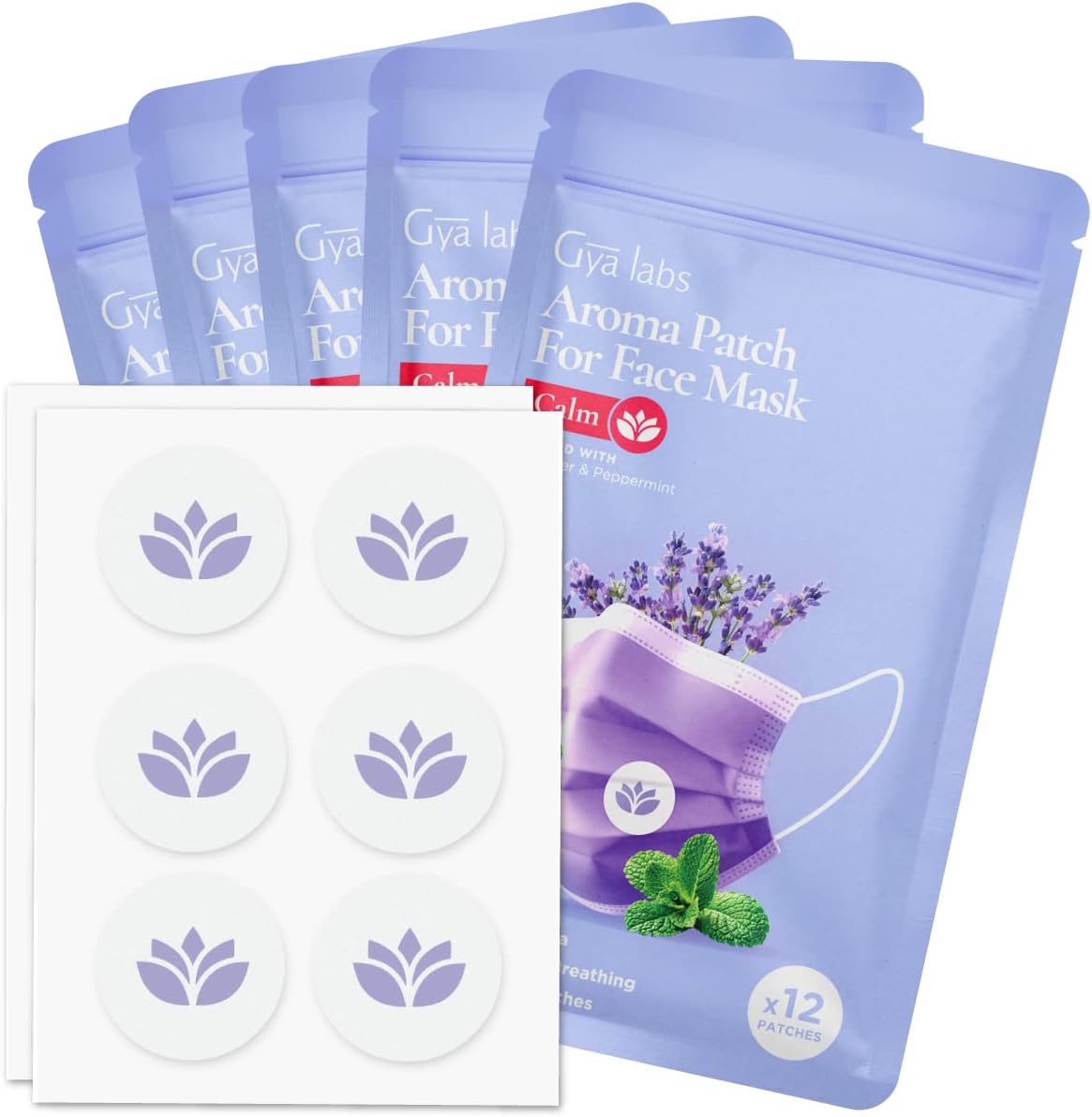Gya Labs Lavender Aroma Patch - Essential Oil Scented Mask Stickers