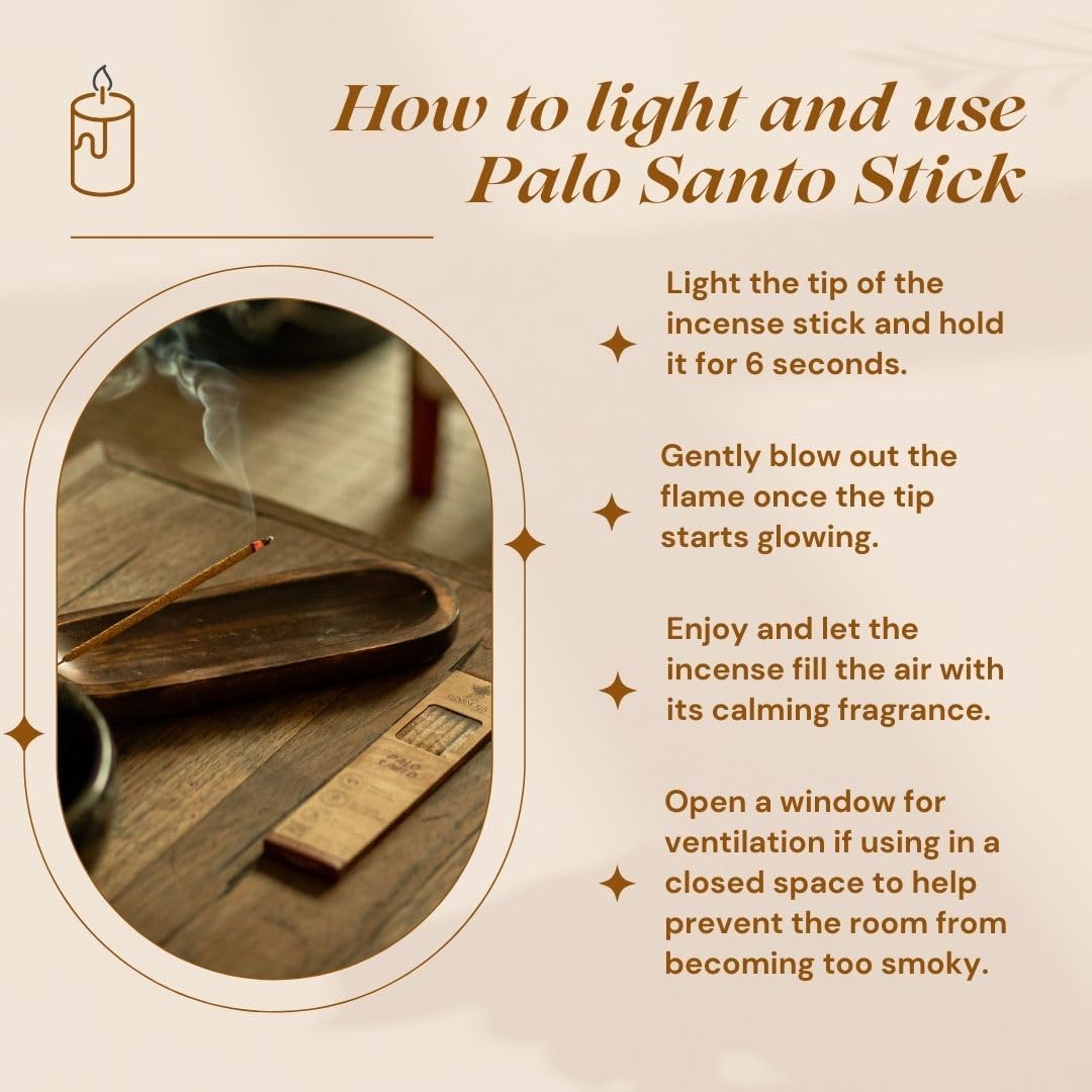 Handmade Palo Santo Incense Sticks by Luminous Aura– 100% Natural & Organic, Ethically Sourced from Peru – 7 Sticks, 8" Each – Non-Toxic, Ideal for Meditation, Relaxation, Smudging & Energy Cleansing