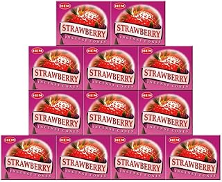Strawberry - Case of 12 Boxes, 10 Cones Each - HEM Incense From India