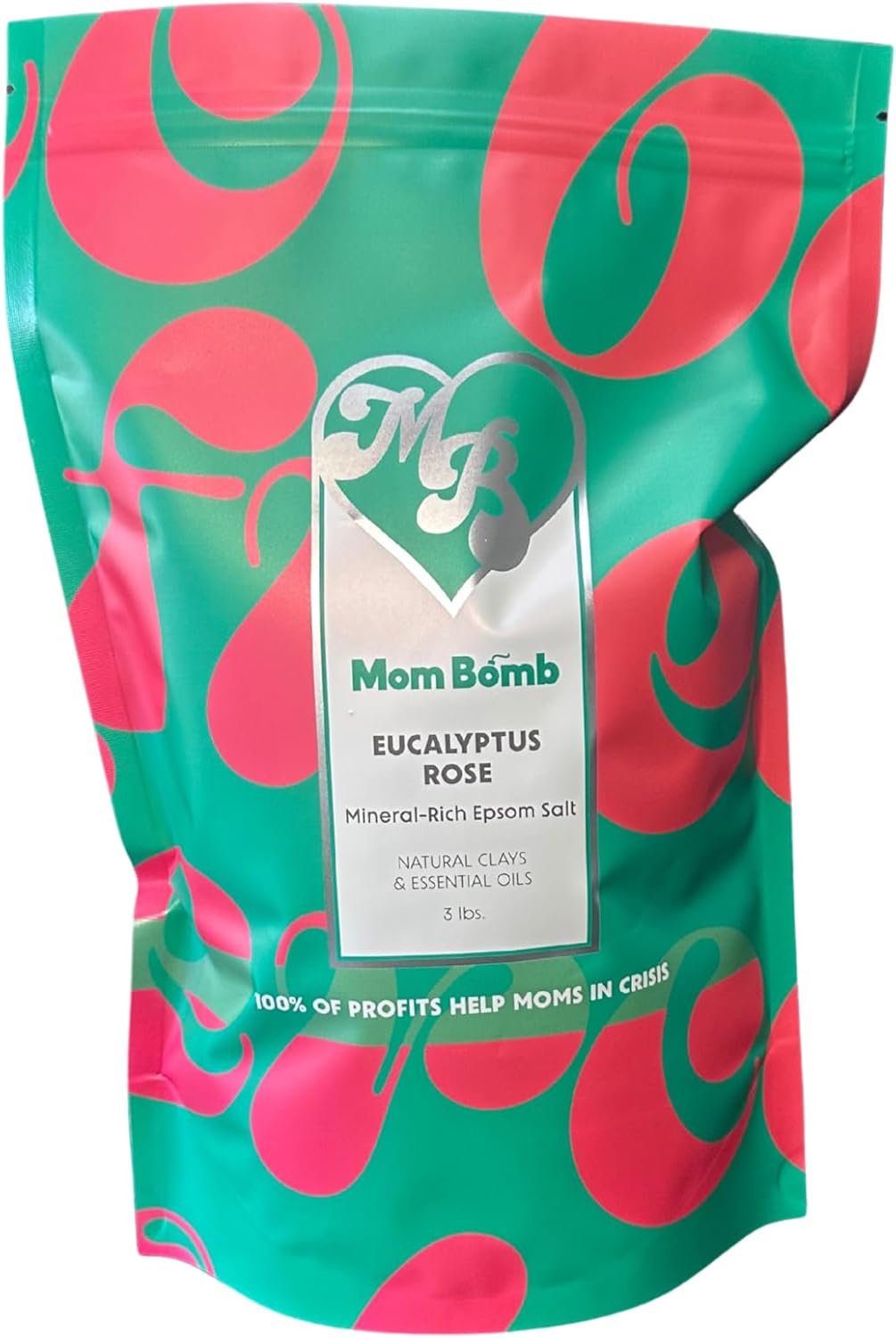 Mom Bomb Eucalyptus and Rose Epsom Salt Bath Soak – Natural Magnesium Salt with Essential Oils – Relaxing Aromatherapy for Stress Relief, Muscle & Foot Soak – Made in USA, 3 lbs